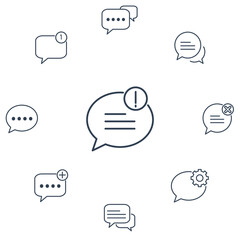 Chat and message icons set . Chat and message pack symbol vector elements for infographic web