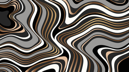 Modern style marble background. Black, white, golden liquid wavy texture. Luxury marbling backdrop for wallpaper
