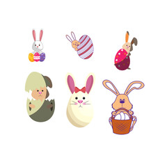 easter bunny and eggs