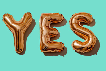 letter-shaped balloons forming the word yes