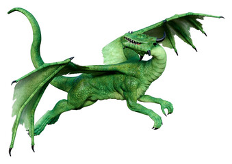 Fototapeta premium 3D Rendering Fairy Tale Dragon on White