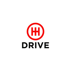 car gear logo with steering wheel design and simple and modern style