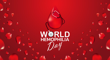 World Hemophilia day is observed every year on April 17, is an inherited bleeding disorder in which the blood does not clot properly and can lead to spontaneous bleeding. Vector illustration