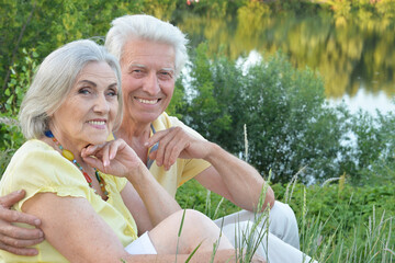 Portrait of beautiful senior couple in the park