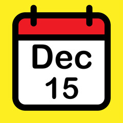 Calendar icon fifteenth December