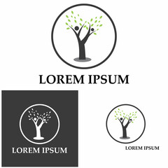 Obraz premium Creative Human Tree Concept Logo Design Template