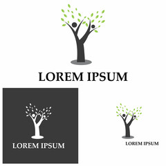 Obraz premium Creative Human Tree Concept Logo Design Template