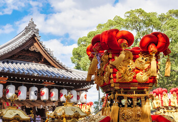 Fototapeta premium 豊浜八幡神社とちょうさ 