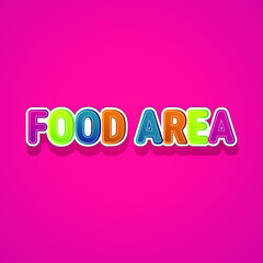 food area word writing design vector