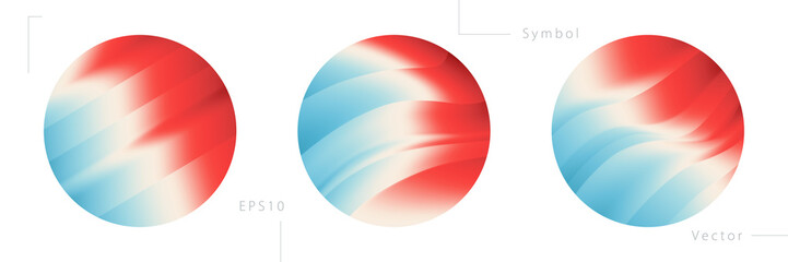 Set of Colorful Circle Graphic Elements on White Background. Abstract Vector Symbols.