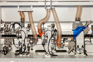 Control system and internal mechanisms for removing sawdust on a modern woodworking machine.