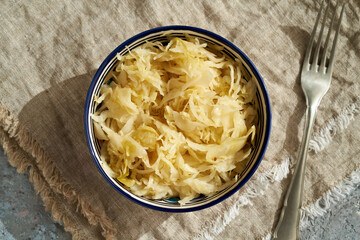 Fermented cabbage or sauerkraut - source of probiotics