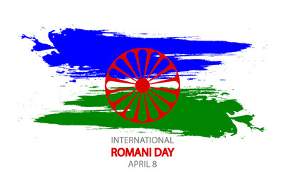 International Romani Day flag April 8, vector art illustration.