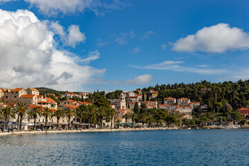 Fototapeta na wymiar View to old town Cavtat in sunny day. Dalmatia, Croatia.
