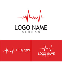 Pulse line ilustration vector template
