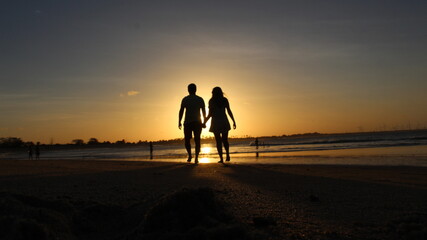 sunset and beach