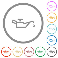 Oiler flat icons with outlines