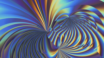 Abstract glowing patterned blue yellow background.