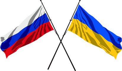 UKRAINE AND RUSSIA FLAGS, RUSSIA WAR, UKRAINE WAR, WAR 2022, RUSSIA UKRAINE WAR