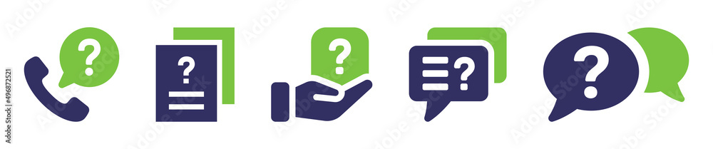 Aufkleber question mark icon set. information support icon. answer icon isolated on white background.