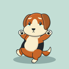 Fototapeta na wymiar pug cartoon beagle flat drawing pet bulldog vector dog breed comic puppy corgi husky background art