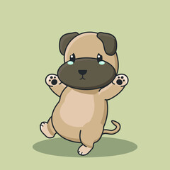 pug cartoon beagle flat drawing pet bulldog vector dog breed comic puppy corgi husky background art