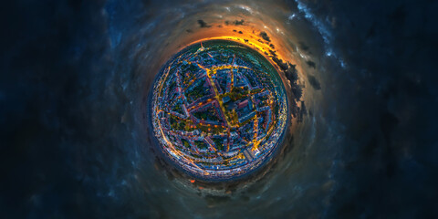 little planet ludwigshafen mannheim germany night