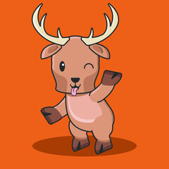 deer cartoon wallpaper character vintage background tree animal wood antlers season horn fauna art