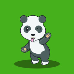 panda drawing chinese character bear asian vector pet cartoon bamboo element animal pattern cute art
