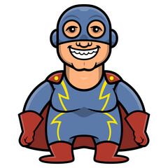 Cartoon illustration of superhero wearing mask and costume with cloak, best for mascot, logo, and sticker with superheroes themes