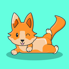 wolf background cartoon fox wild pet foxy animal vector character comic flat icon sign set dog icon