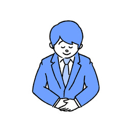 お辞儀をする若いサラリーマン