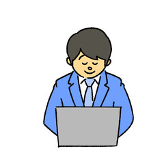 パソコン作業をするビジネスマン