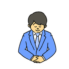 お辞儀をする若いサラリーマン