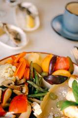 Vegetable stew mixture, healthy eating concept, correct and wholesome food