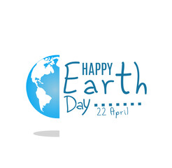 happy earth day 22 april vector illustration