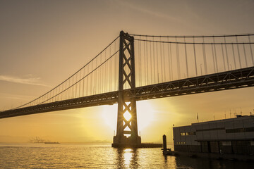 San Francisco Landmark Backlit in the Morning During Golden Hour
