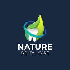 Gradient dental with natural care logo 