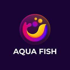 Fish logo with gradient style 