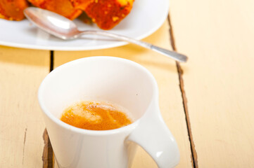 plum cake and espresso coffee