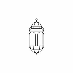 Line art illustration of an Islamic lantern. can be used to ramadan design, eid al-Fitr and eid al-adha.