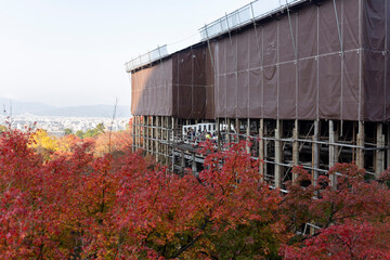 工事中の清水寺