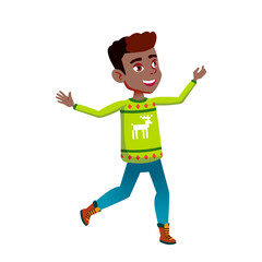 Schoolboy Running And Enjoying Outdoor Vector. African School Boy With Smile Running On Park Meadow And Resting Nature. Character Preteen Child Energy Exercise Outside Flat Cartoon Illustration