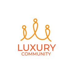 Luxury community and team work line logo design