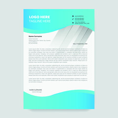 Modern green blue corporate letterhead page design templates