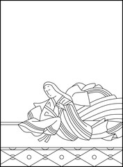 線画百人一首 No.088
