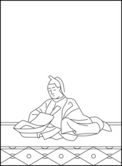 線画百人一首 No.078
