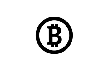 simple flat Bitcoin icon sign payment symbol. Cryptocurrency logo isolated on white background