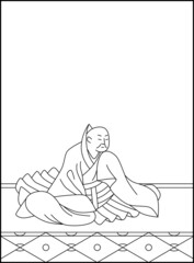 線画百人一首 No.047
