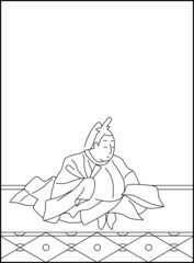 線画百人一首 No.027
